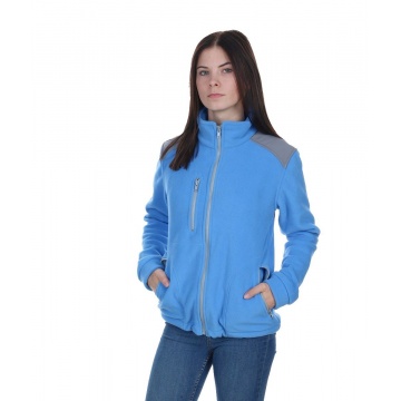  Bluza Polarowa pod haft-logo wzmocnienia na karku i łokciach model B12 błękitna (popielate dodatki)